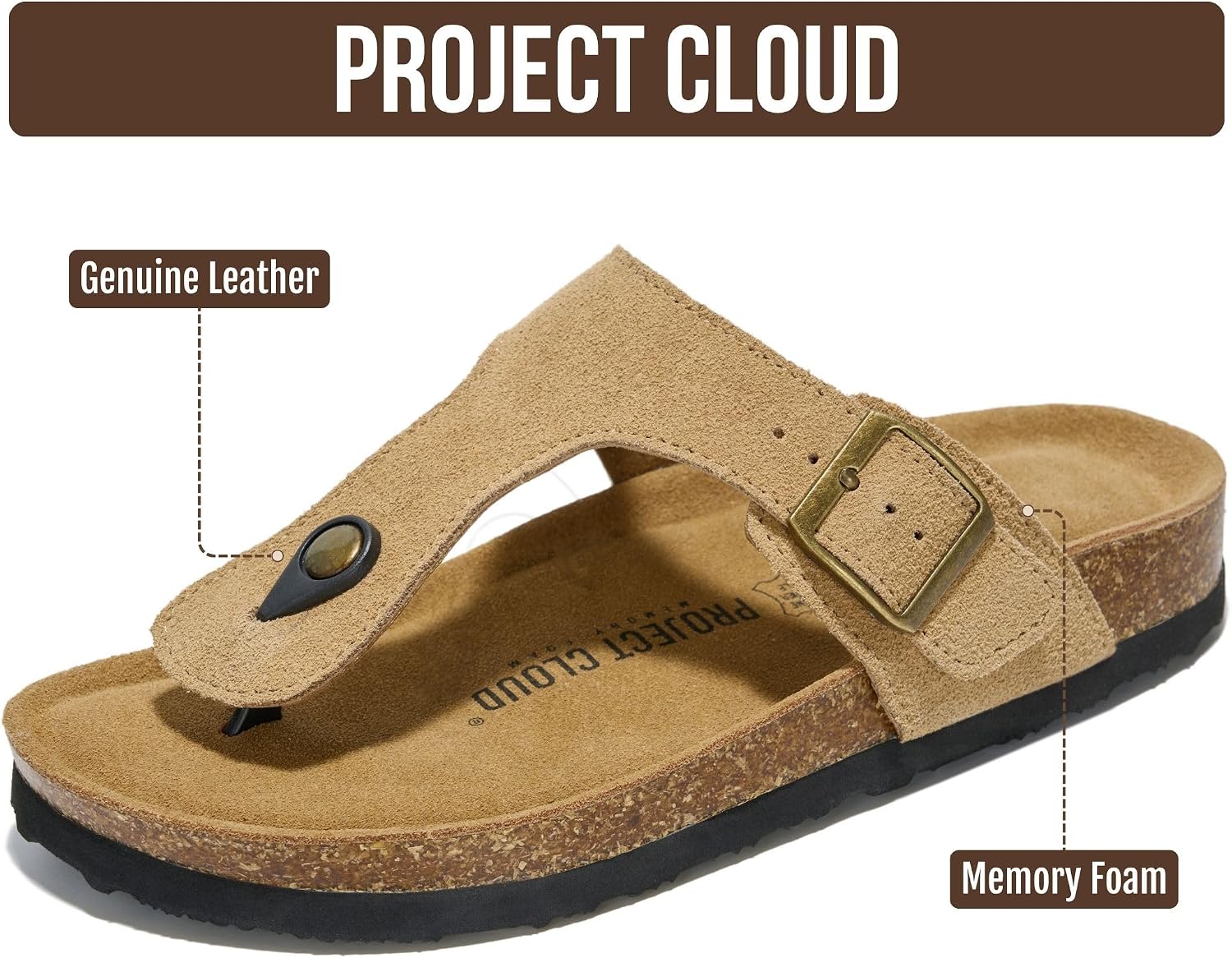 Thumbnail 1 de Project Cloud Women’s Leather Sandals with Memory Foam Insole