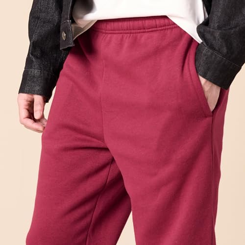 Detalle 2 de Amazon Essentials pantalones deportivos de forro polar, bajo abierto, rojo oscuro, XXL