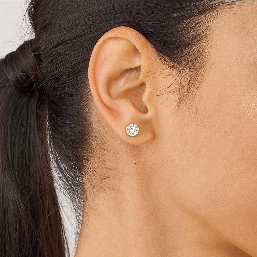 Detalle de Fossil Damen Ohrringe aus goldfarbenem Edelstahl mit Pfostenverschluss, 7×7 mm
