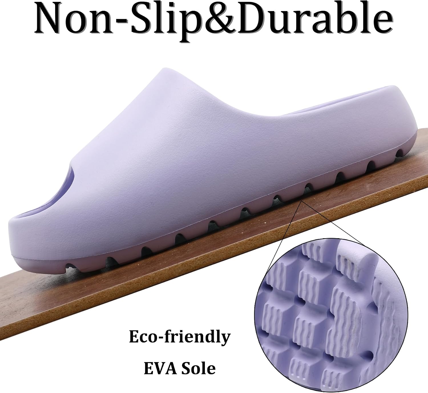 Detalle 2 de Jaeynow Cloud Slides, EVA Open-Toe Shower Shoes with Thick Sole