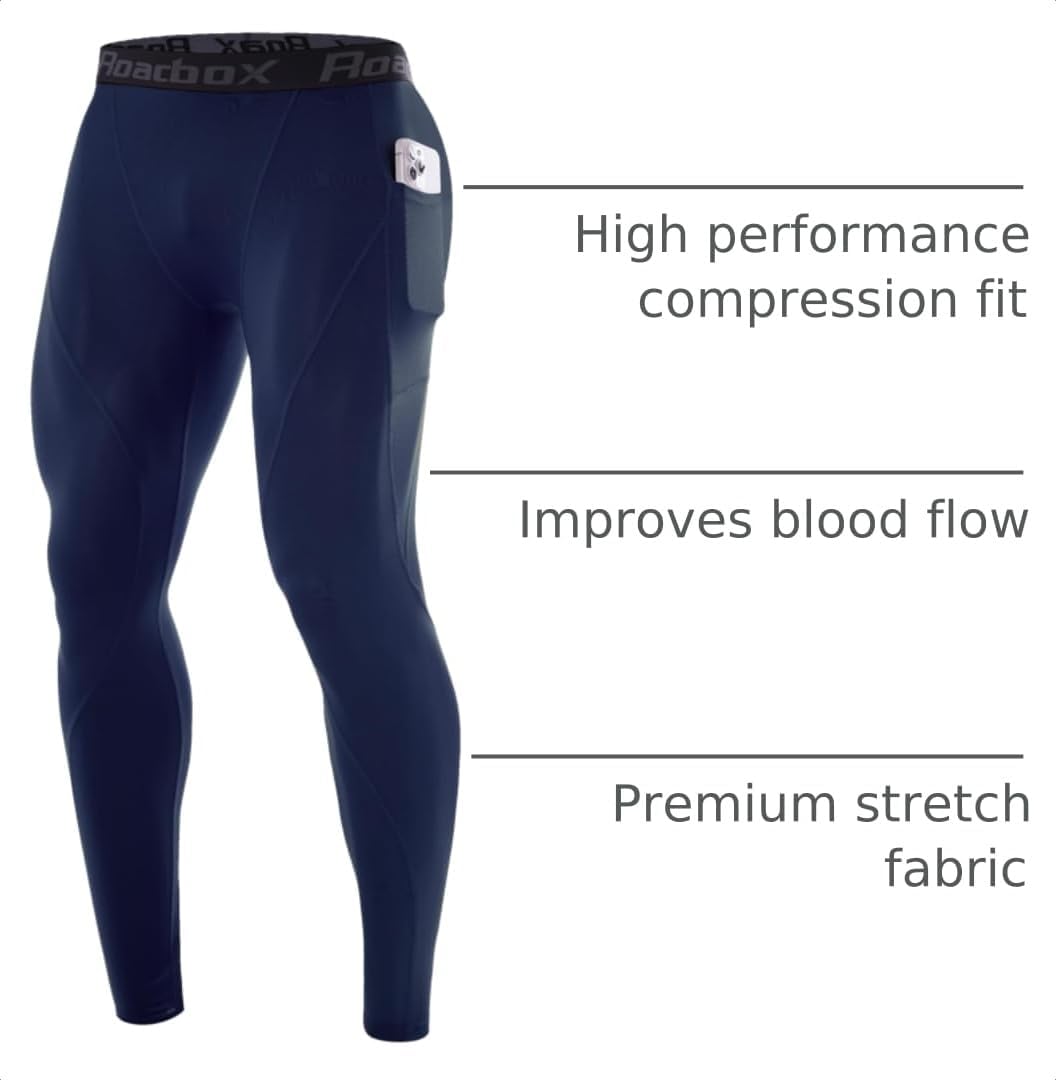 Detalle 2 de Roadbox Men's Compression Pants with Two Side Pockets