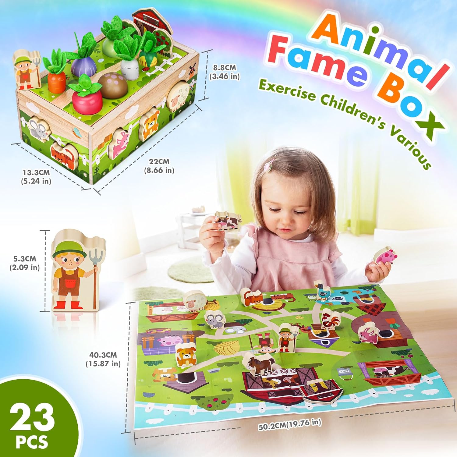 Detalle 2 de Montessori Wooden Sensory Toddler Toy 12+ months