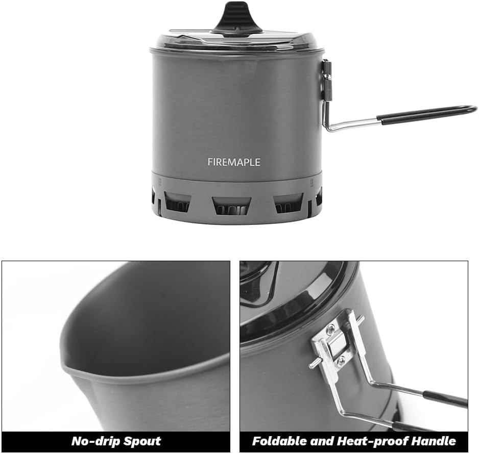 Thumbnail 2 de Fire-Maple Ultralight Camping Pot: Lightweight Heat Exchanger Set for Backpackers