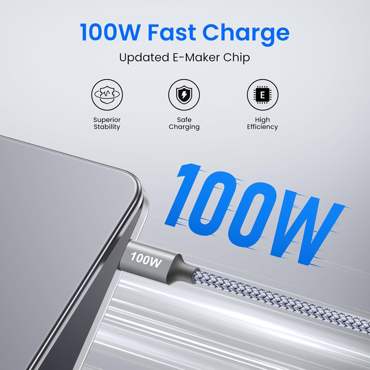 Thumbnail 1 de etguuds 2er USB‑C auf USB‑C Kabel (3 m) mit 100 W Power Delivery 3.0