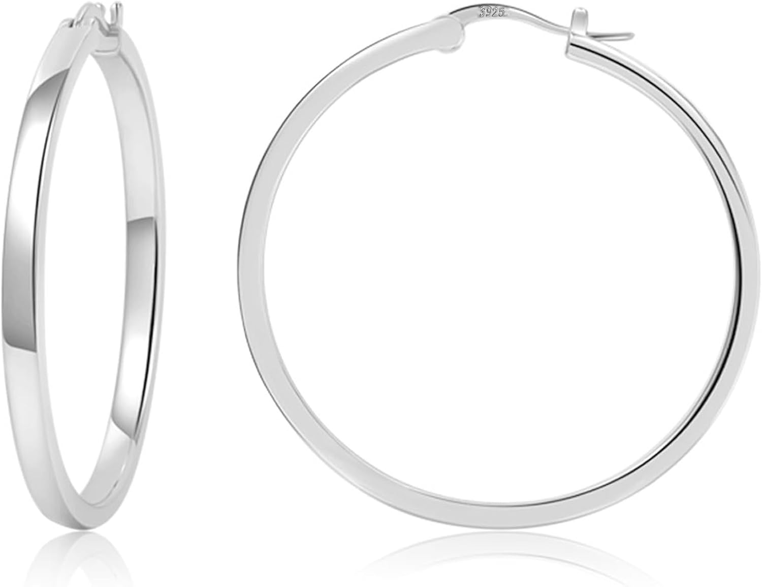Thumbnail 3 de PABBEU 3Pairs 925 Sterling Silver Hoops Earrings – Lightweight, Hypoallergenic and Everyday Friendly