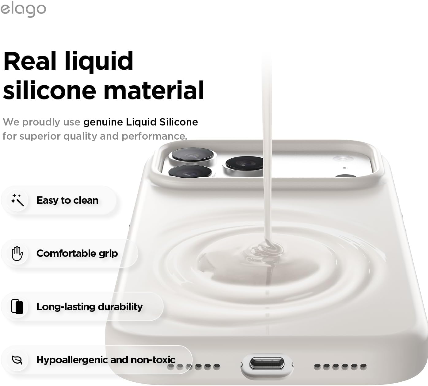 Detalle de elago for iPhone 17 Pro Max Case — Premium Magnetic Silicone Case with MagSafe Compatibility