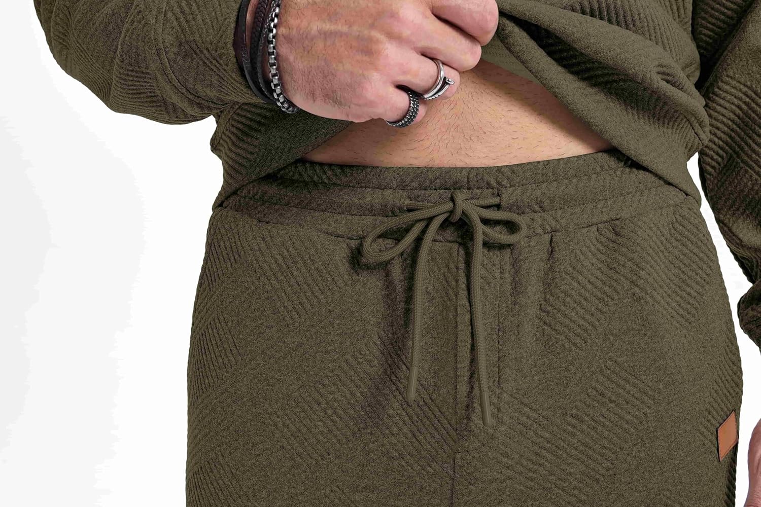 Thumbnail 5 de JMIERR Men's 2-Piece Knit Jacquard Tracksuit Set with Hooded Sweatshirt and Joggers