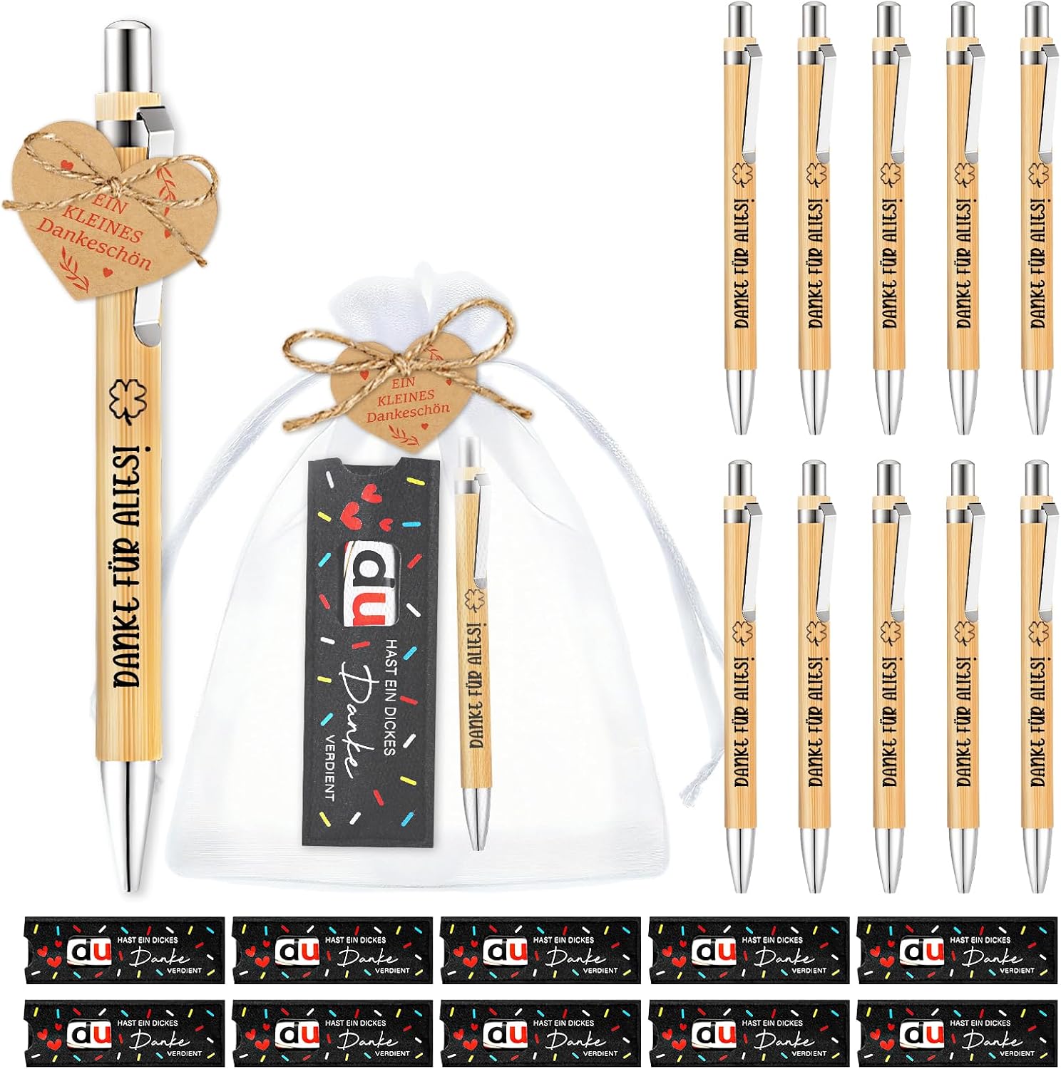 Detalle de TUZELIYA 10er Set Dankeschön Kugelschreiber und Geschenkideen – Abschiedsgeschenk für Kollegen