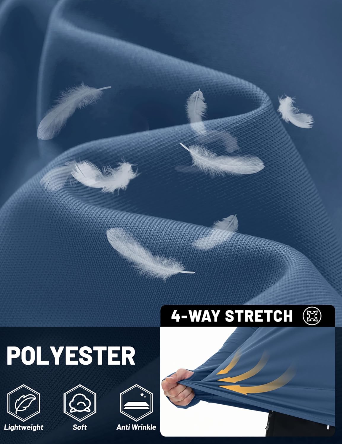Detalle 2 de TACVASEN Hommes UPF 50+ T‑shirt à capuche