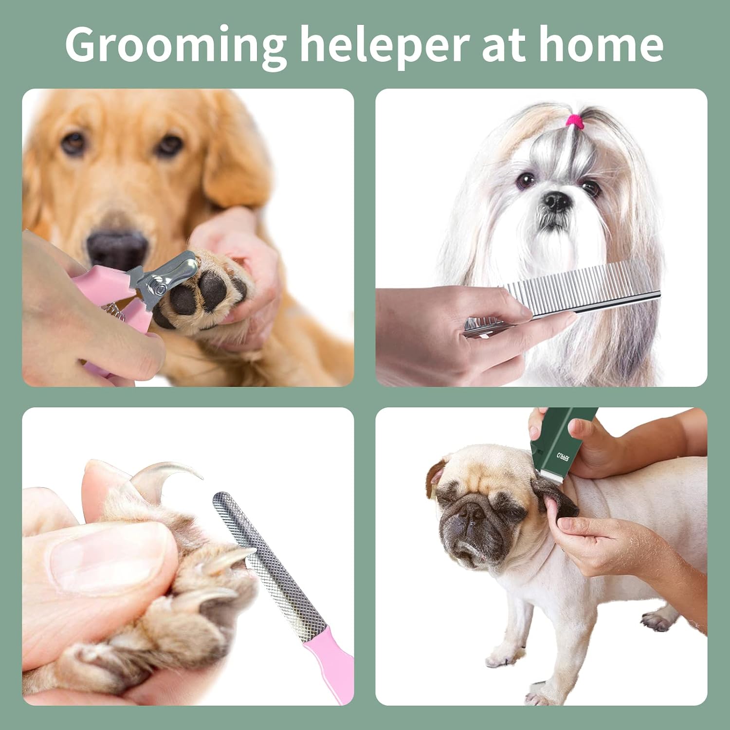 Detalle de Cussity Professional Cat Grooming Kit and Dog Clipper Set