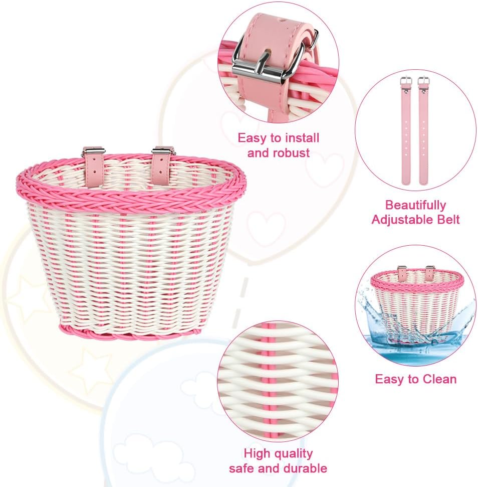 Thumbnail 2 de Flintronic Kids Bike Basket Handwoven Cycle Basket