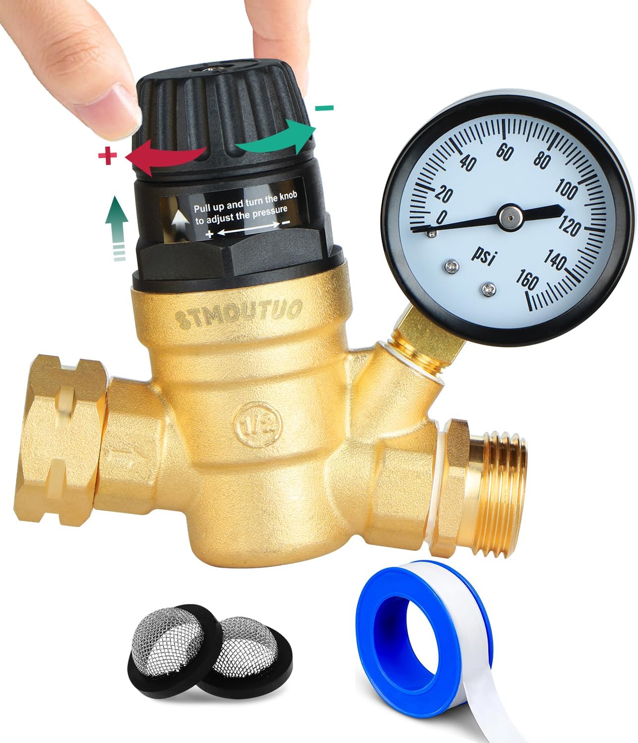 STMOUTUO RV Water Pressure Regulator 45 PSI