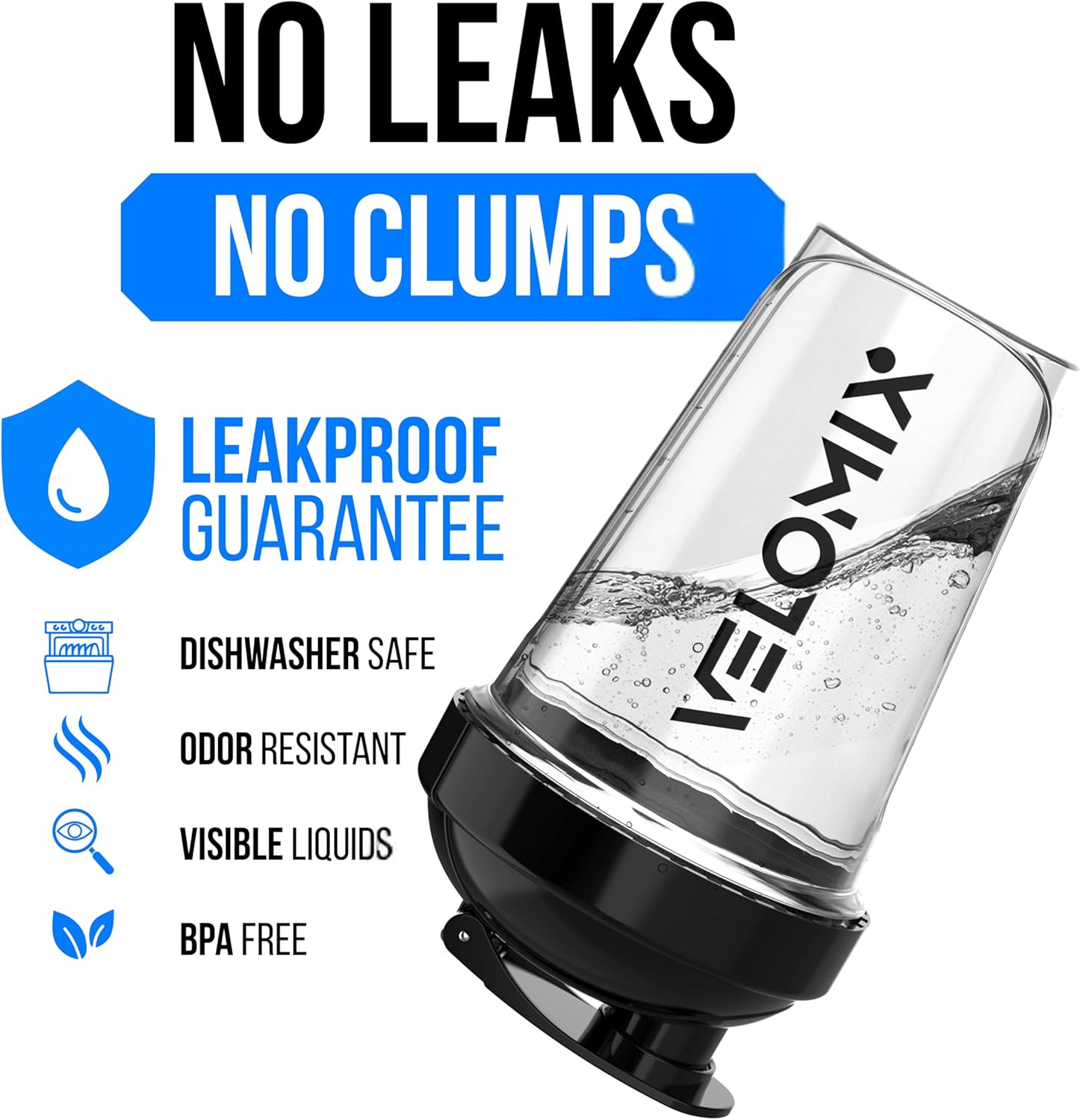 Thumbnail 2 de VELOMIX 2-Pack 20 oz Protein Shaker Bottles with Wire Whisk — Leak-Proof, Portable, Distinct Color Options