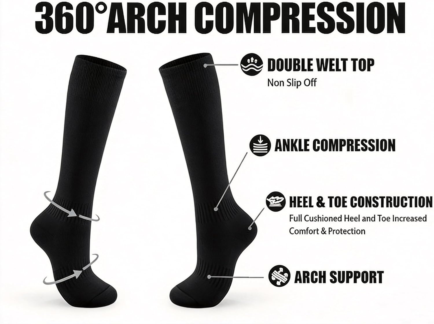 Thumbnail 2 de GRAPMKTG Knee-High Athletic Socks 3-Pack