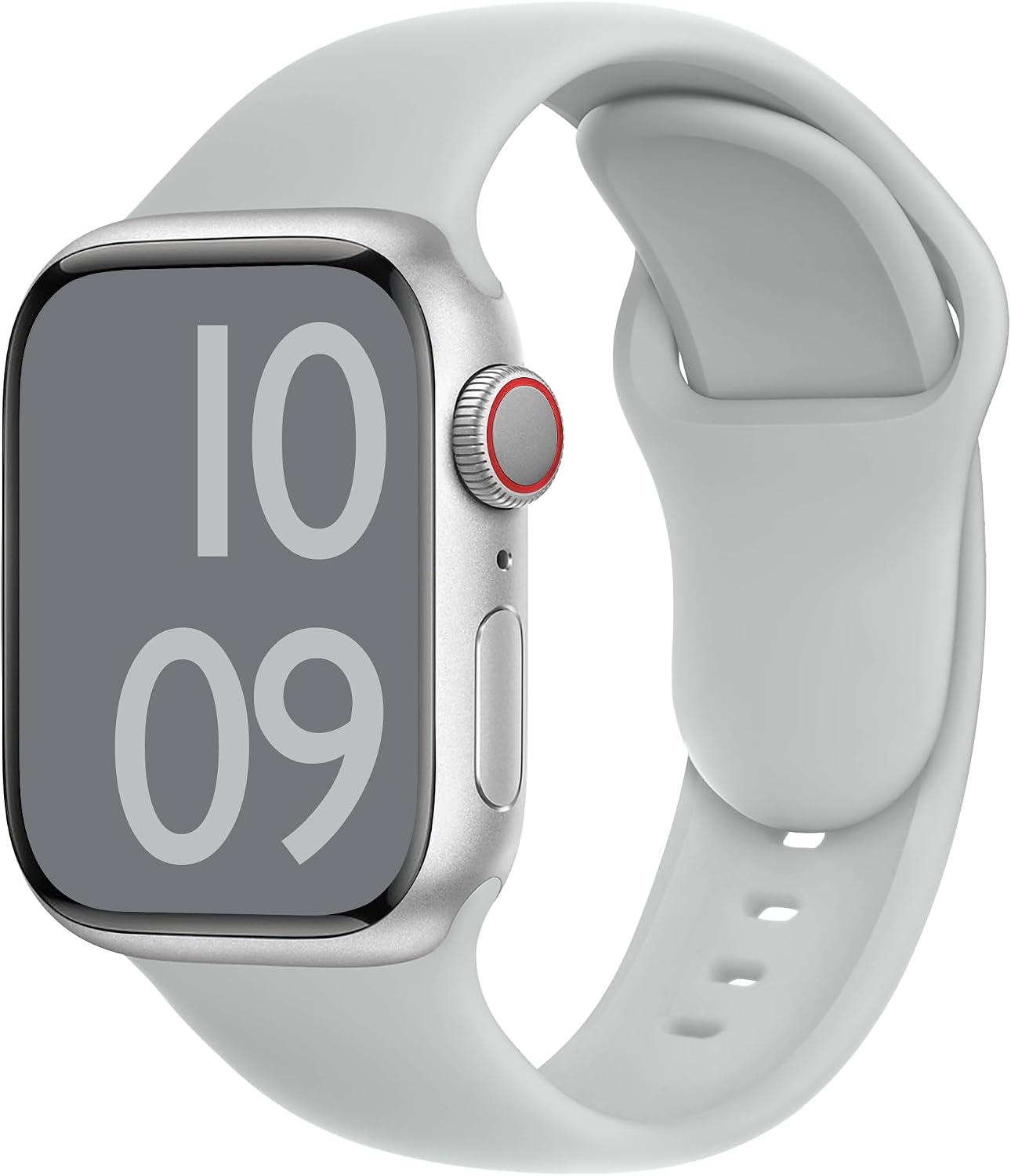 Detalle de Cinturino ELETTRONEO C1A per Apple Watch: silicone elastico e fibbia in acciaio per tutti i modelli dal Series 1 al Ultra 3
