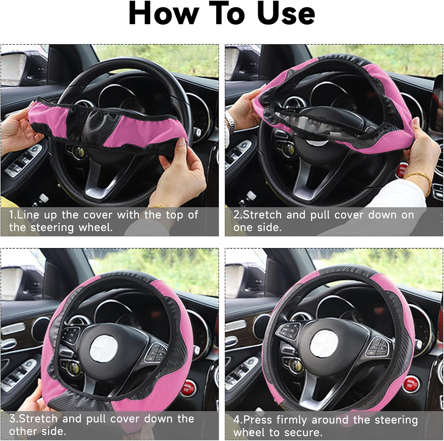 Thumbnail 5 de Elegant Pink Steering Wheel Cover