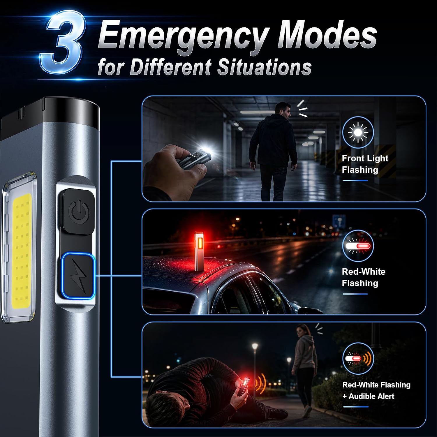 Detalle 2 de ISEYOU Torch Rechargeable 800 Lumens Dual-Source LED Mini Flashlight