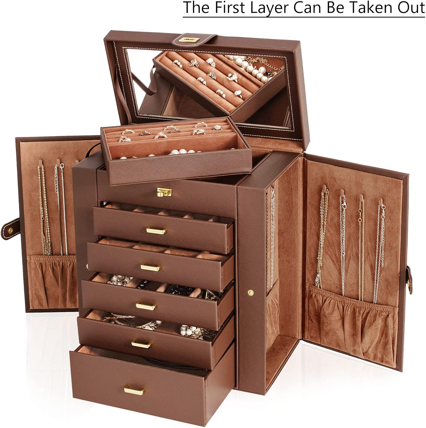 Thumbnail 1 de AKOZLIN Large 6-Tier Jewelry Box Organizer 6-tier