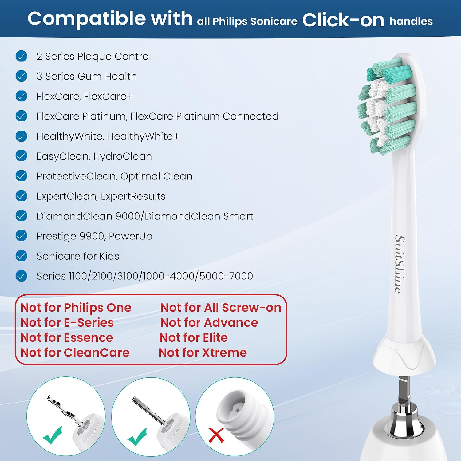 Thumbnail 4 de SuitShine Replacement Toothbrush Heads 8-pack 🪥