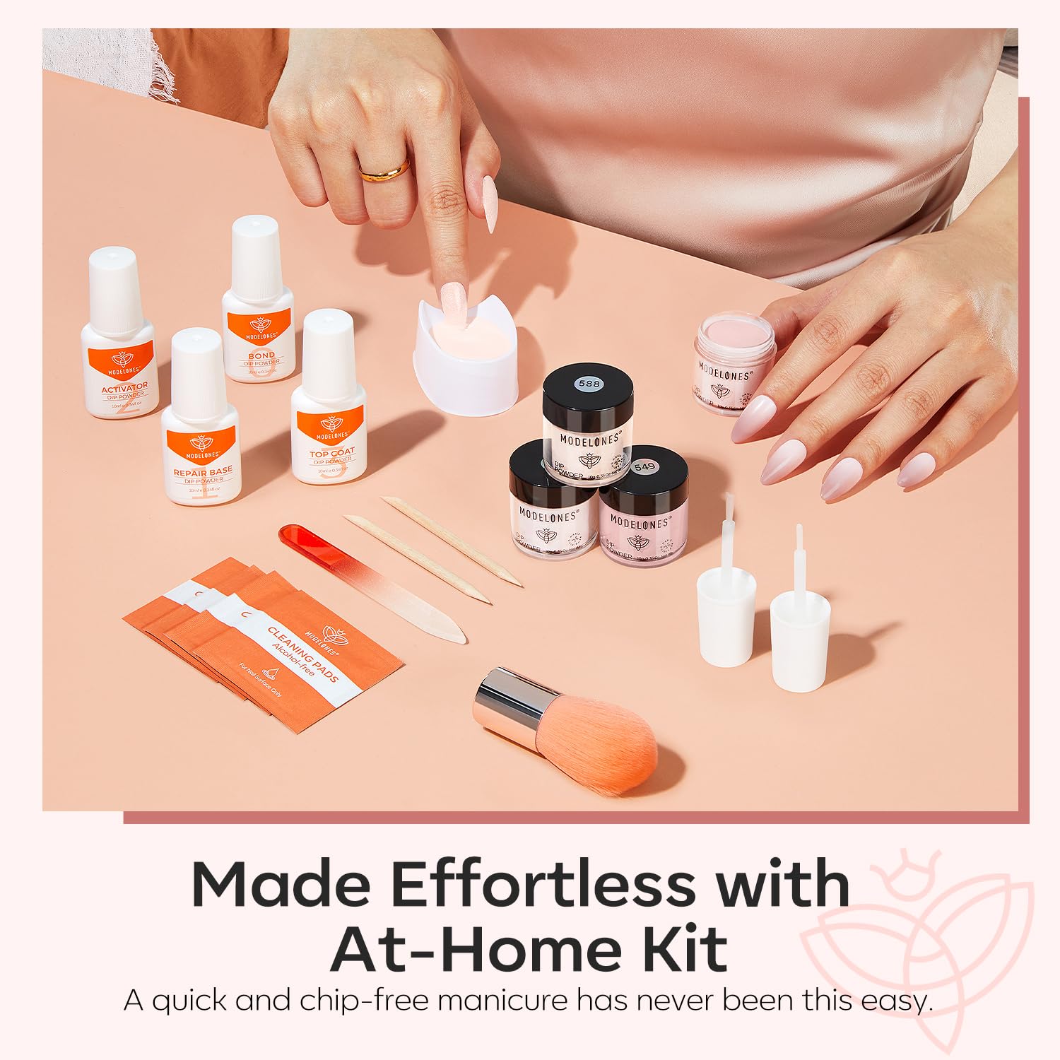 Thumbnail 6 de Modelones Dip Powder Nail Kit: 4 Colors with No-Lamp Easy at-Home French & Nail Art Starter Set