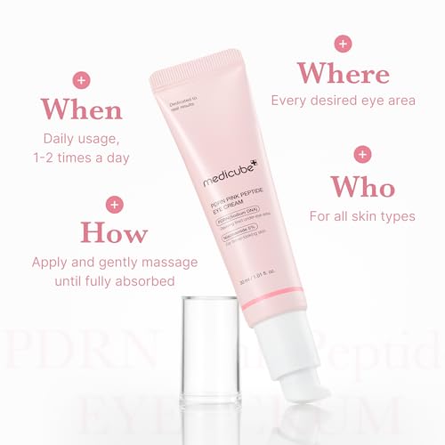Detalle 2 de medicube Salmon DNA PDRN Pink Peptide Eye Serum con niacinamida y retinol 99% – cuidado de ojos coreano
