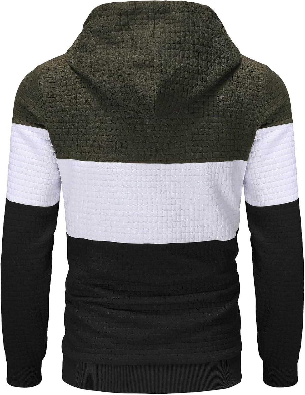 Thumbnail 3 de YuKaiChen Herren Patchwork-Hoodie Langarm Jacquard mit Taschen – Farbblock Pullover