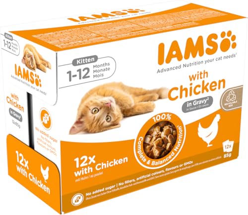 Thumbnail 6 de IAMS Delights Kitten: Cibo umido pollo in salsa per gattini, 12 x 85 g