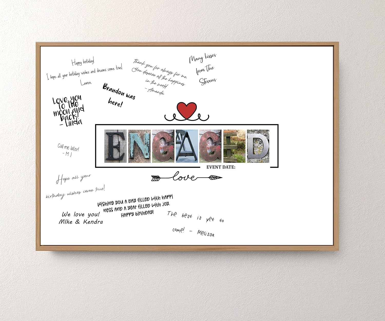Detalle de Engagement party guest book poster, 11 x 17 inches