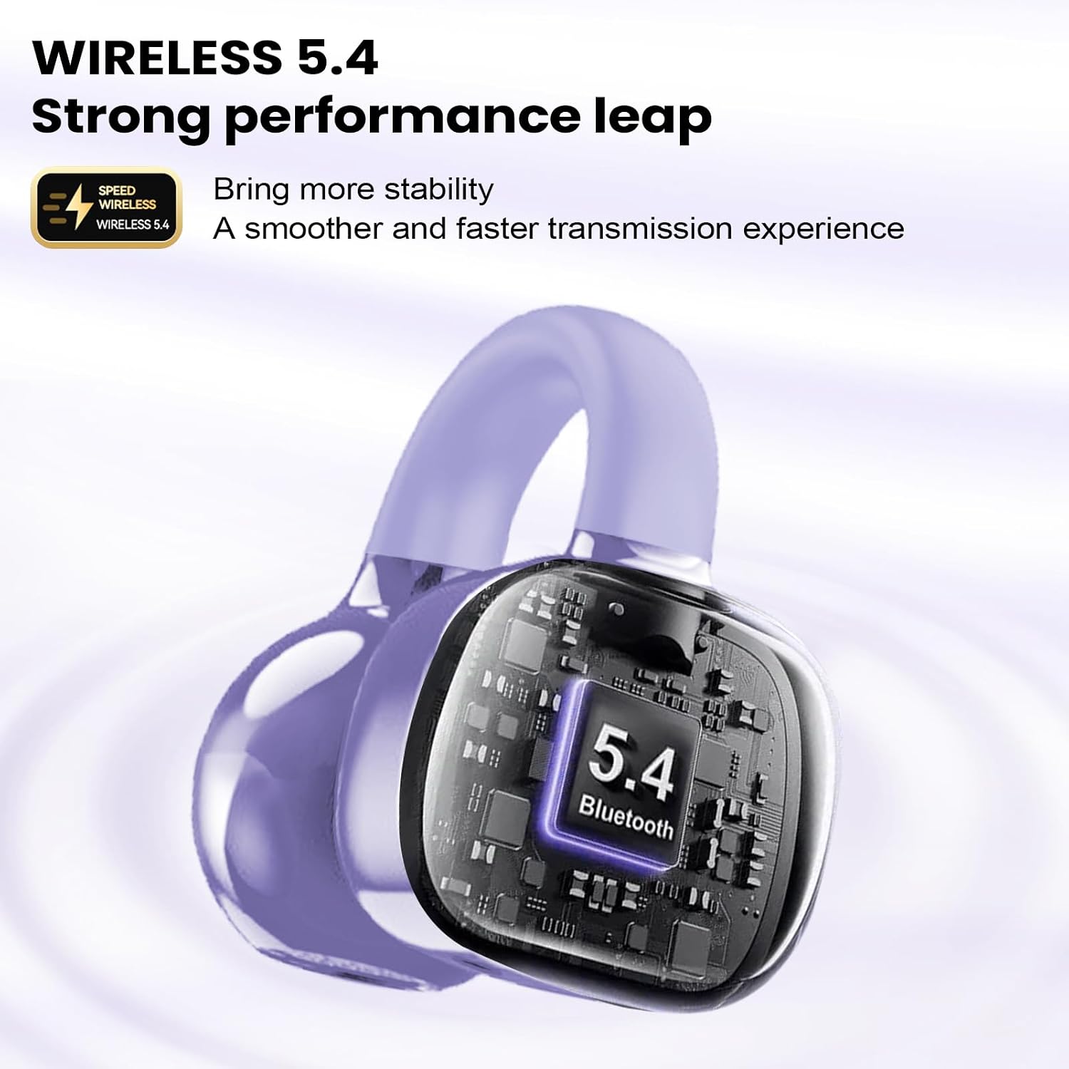 Thumbnail 2 de PTHTECHUS Auriculares Inalámbricos 5.4 Clip Morado