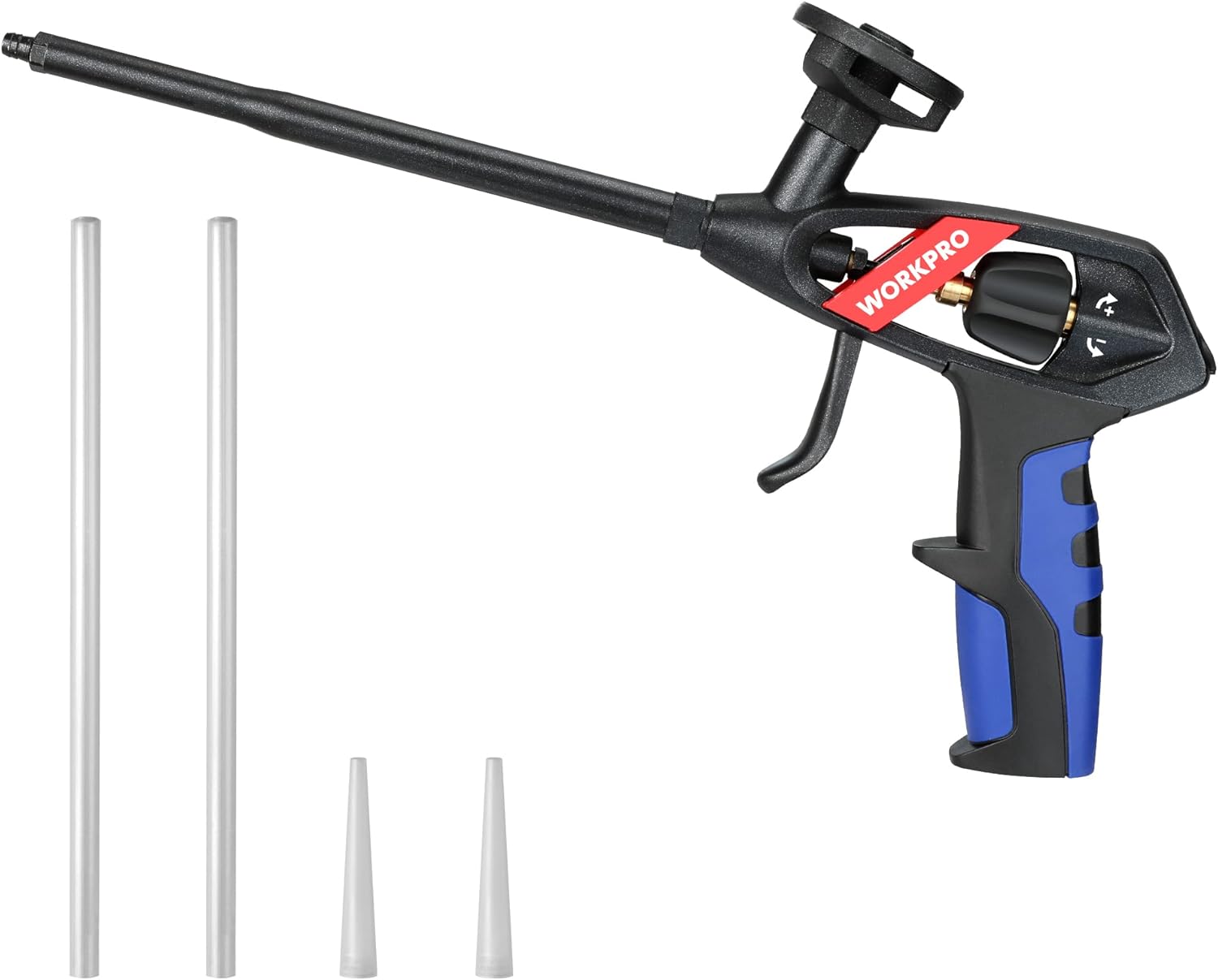Detalle de WORKPRO Pistolet Mousse Polyurethane – Pistolet à mousse expansive à poignée à une main et sortie réglable