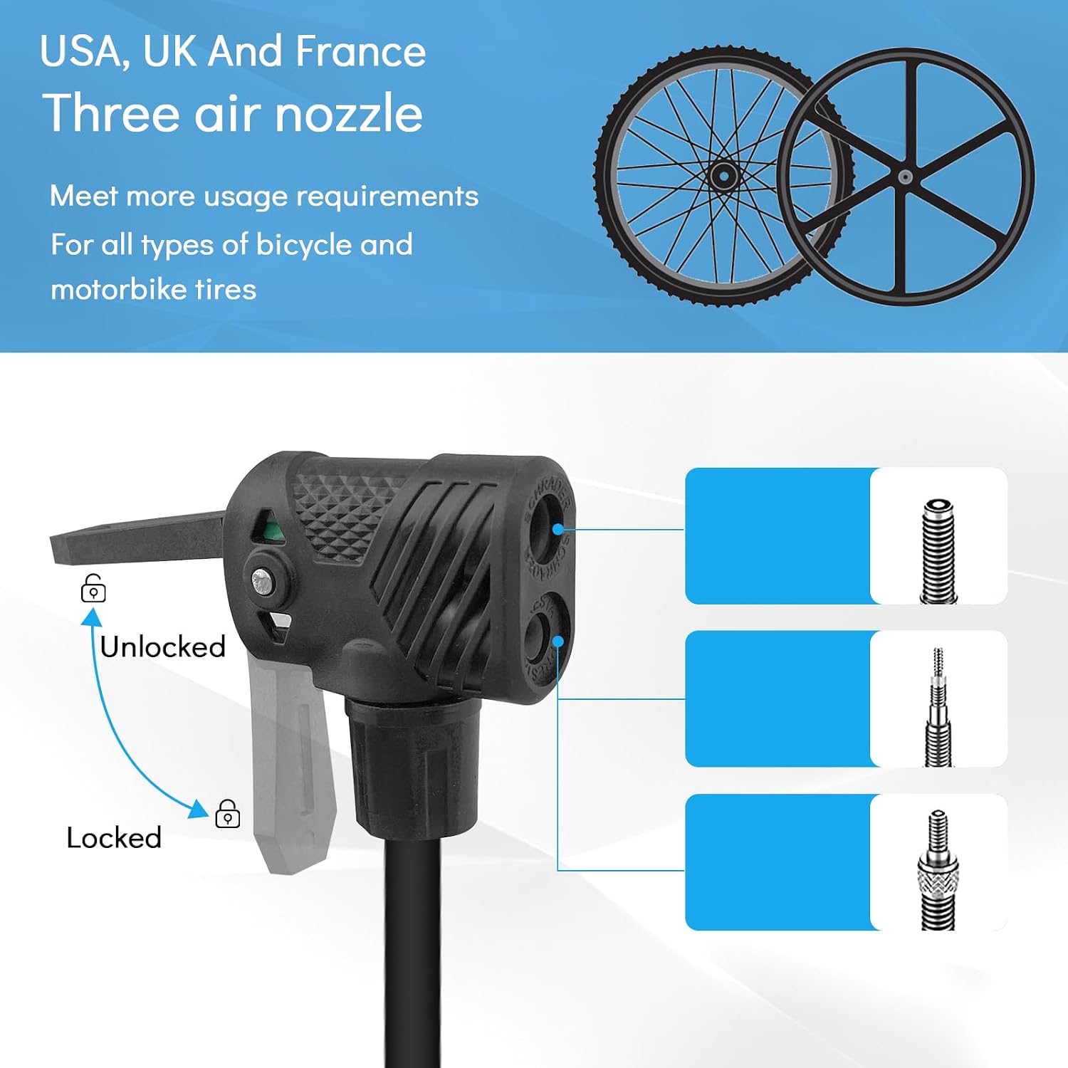Detalle de Jsdoin bike pump up to 160 PSI