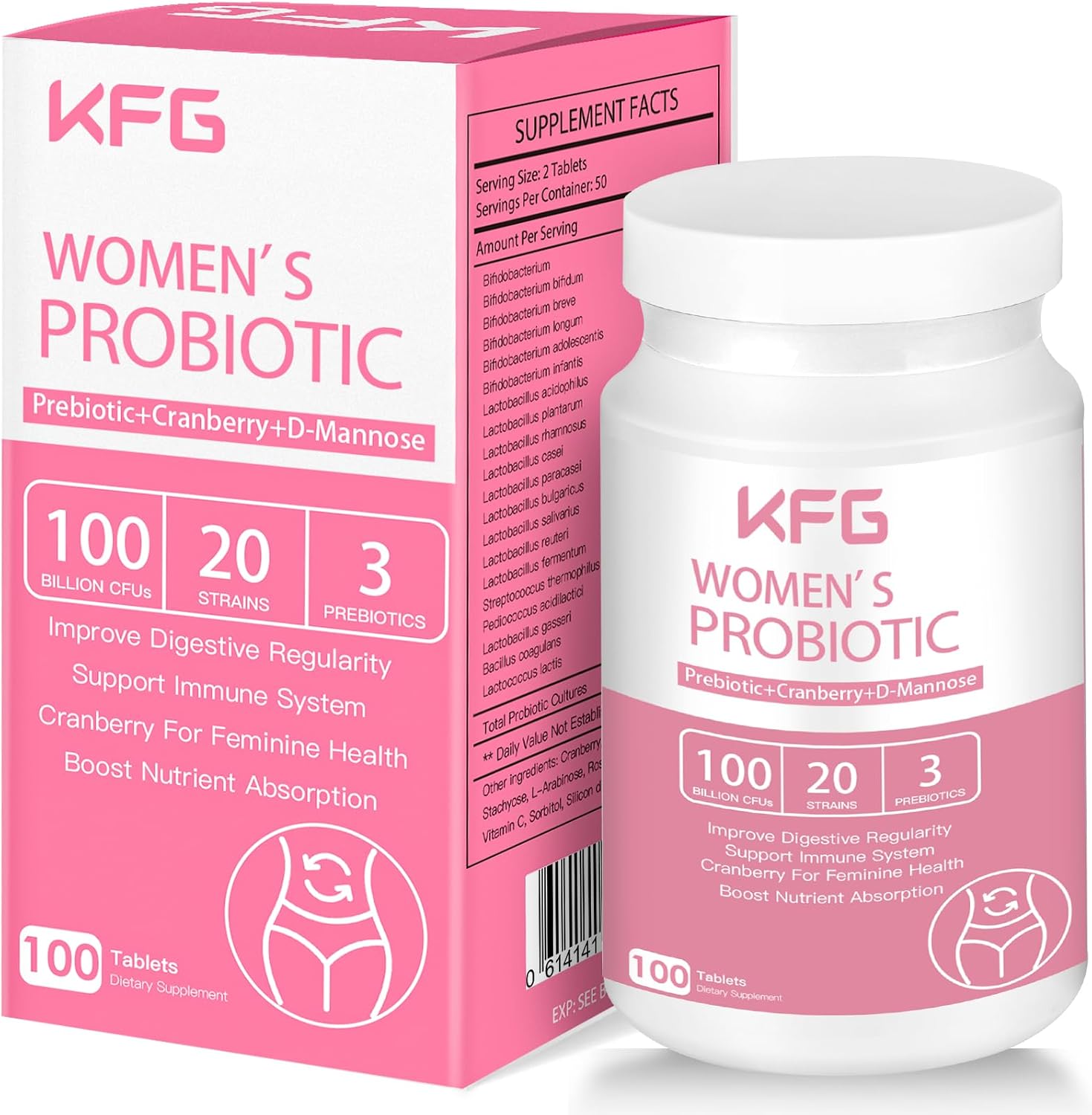 Detalle de KFG Women's Probiotic Tablets, 100 Tablets
