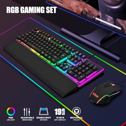 Detalle de RedThunder K10 Wired Gaming Keyboard and Mouse Combo (UK Layout)