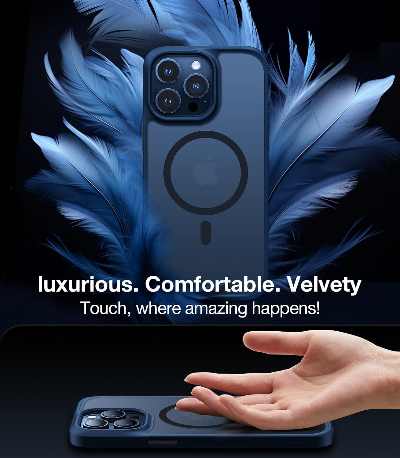 Thumbnail 6 de TORRAS for iPhone 15 Pro Max Case with MagSafe (12FT Military Shockproof, 20W Charging, Titanium Action Button) – Blue