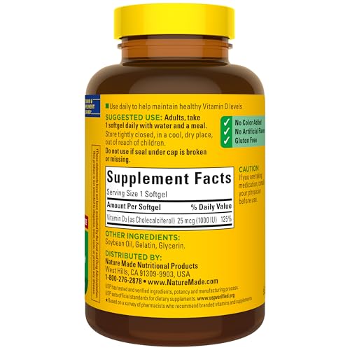 Thumbnail 6 de Nature Made Vitamin D3 1000 IU Softgels — 300-Count (25 mcg) for Immune, Bone, Teeth & Muscle Support