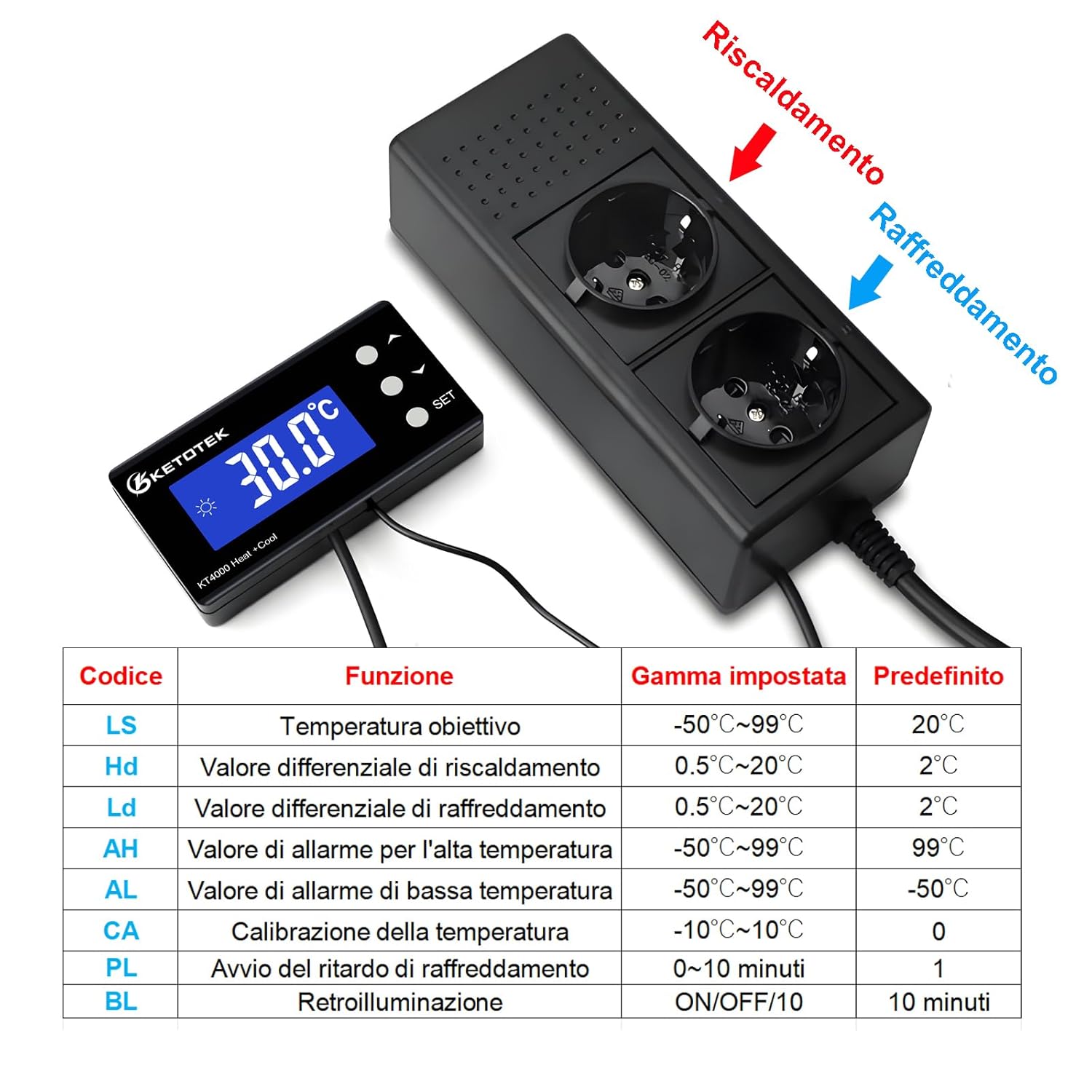 Thumbnail 3 de KETOTEK Termostato presa digitale con sonda 2 m 🔌
