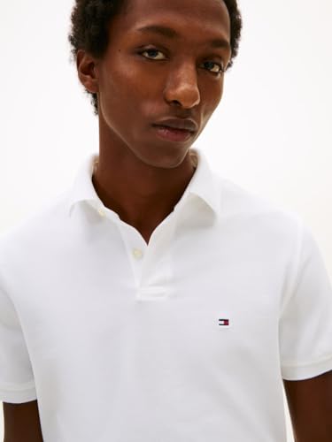 Detalle de Tommy Hilfiger Polo Homme 1985 Regular Fit, Blanc – Manches Courtes