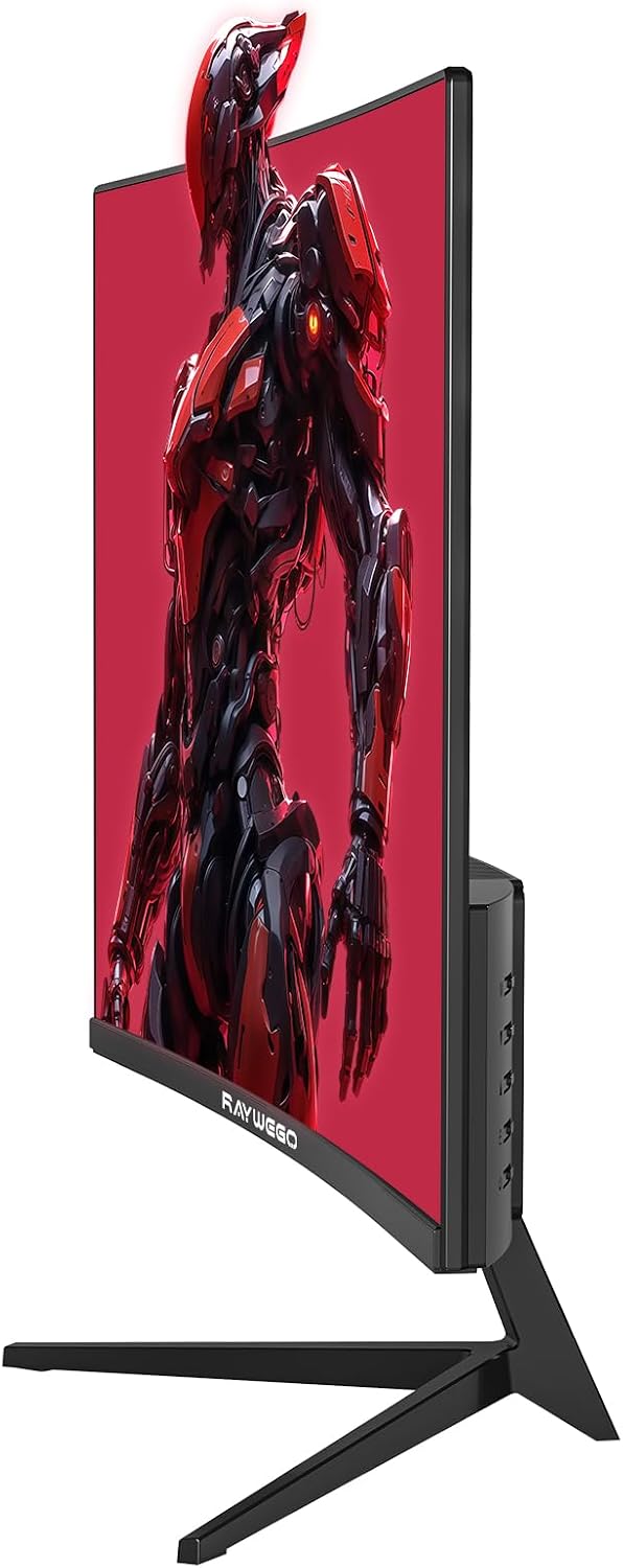 Detalle de Raywego 24-Inch Curved Gaming Monitor: 200Hz/180Hz, 1080p, 1ms MPRT, FreeSync