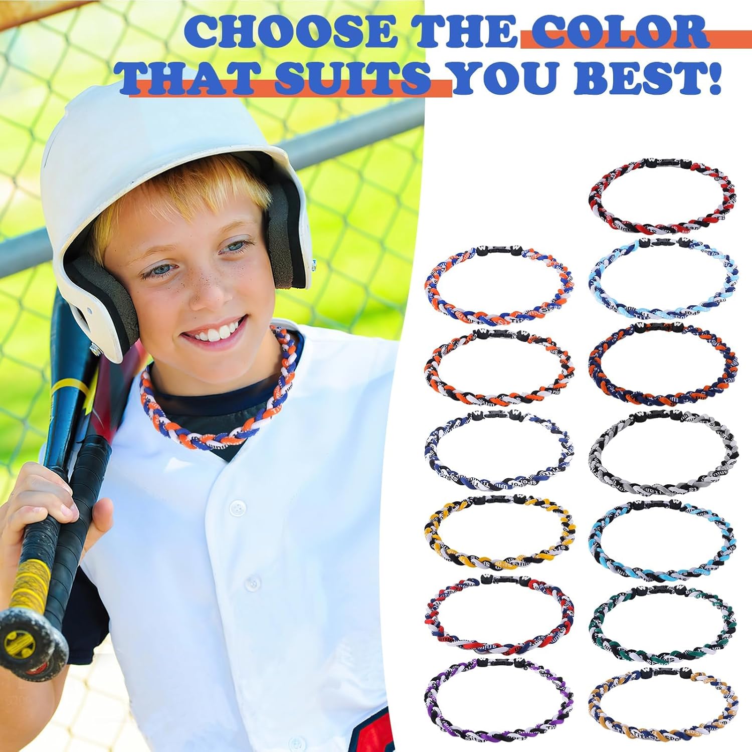 Thumbnail 6 de Willtok Premium 18inch Baseball Necklace with Nylon Tri-Braided Rope Tornado Design