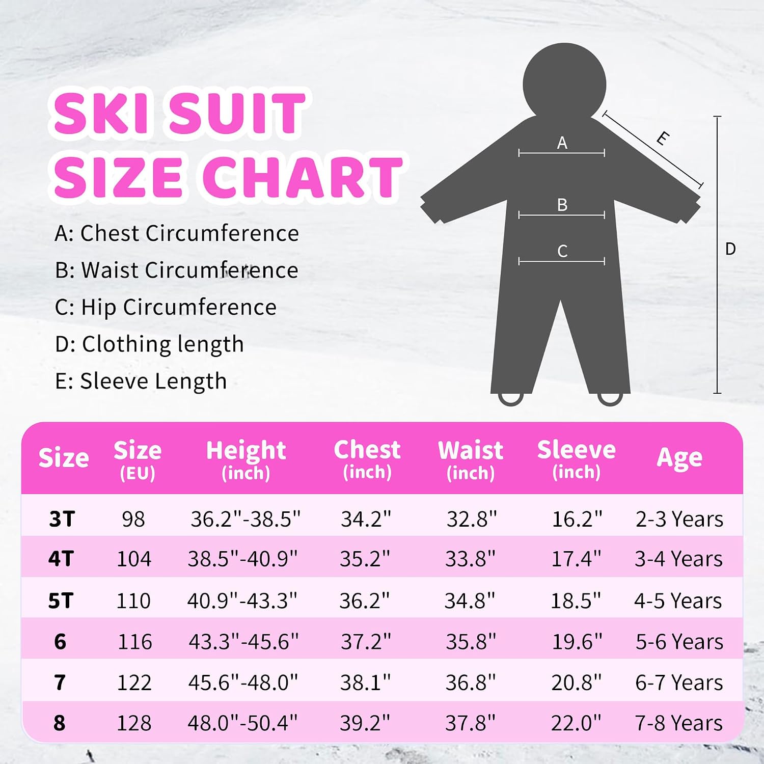 Detalle de Yueta Kids One-Piece Snowsuit, Waterproof and Breathable for Skiing