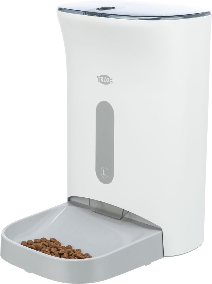 Detalle de TRIXIE Futterautomat TX8 2.0 – weiß/grau, 4,5 l, 24 × 38 × 19 cm