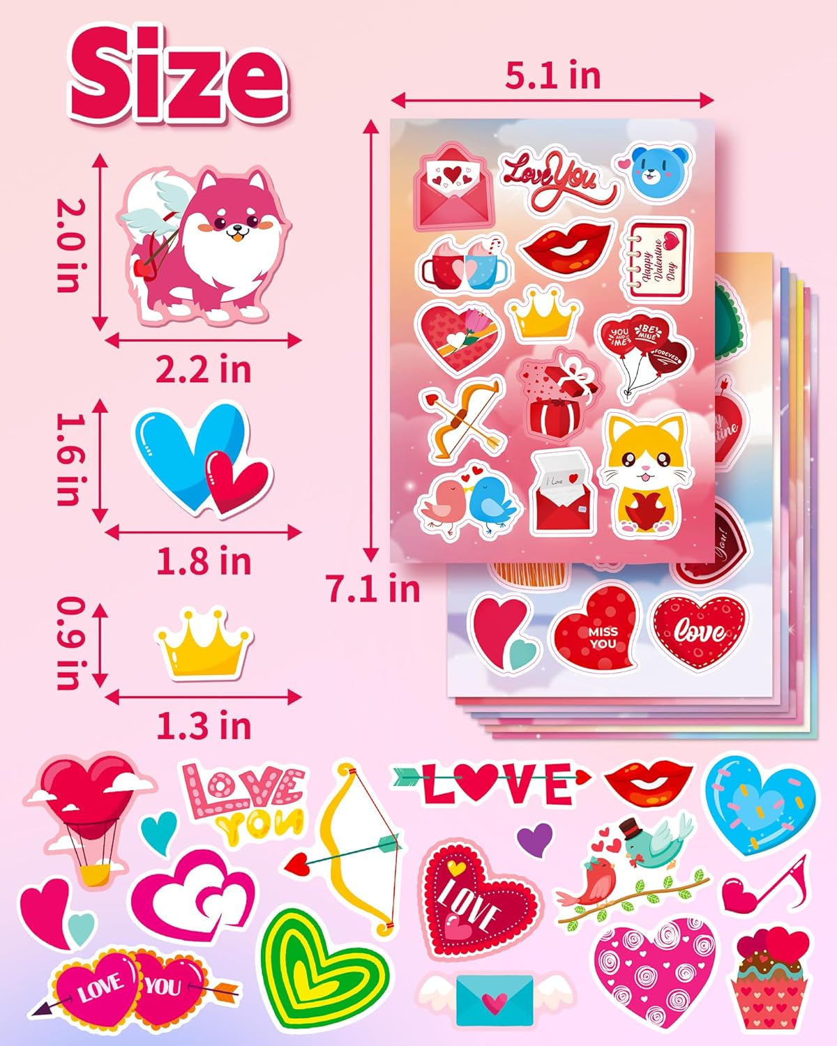 Thumbnail 5 de 550PCS Valentines Day Stickers 🎨