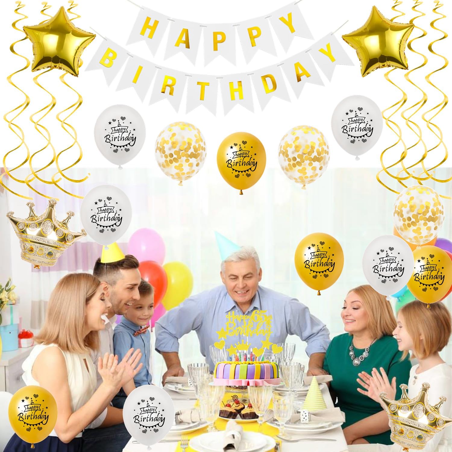 Thumbnail 4 de Luftballons 19. Geburtstag Weiß Gold 32" 🎈
