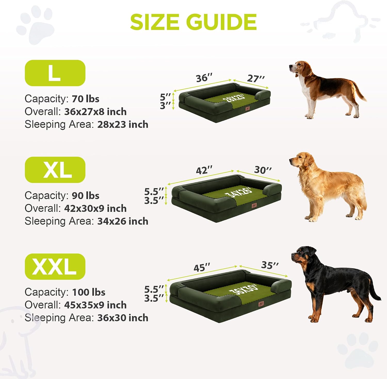 Detalle 2 de Song Puppy Orthopedic Dog Bed, 36 x 27 Inch