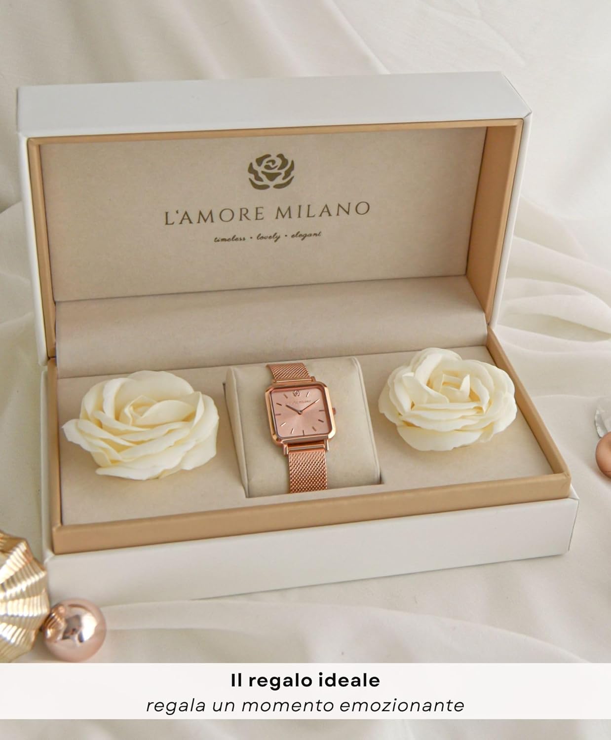 Thumbnail 4 de L'AMORE MILANO NOEMI: orologio da donna quadrato, 28 mm, regalo elegante per lei
