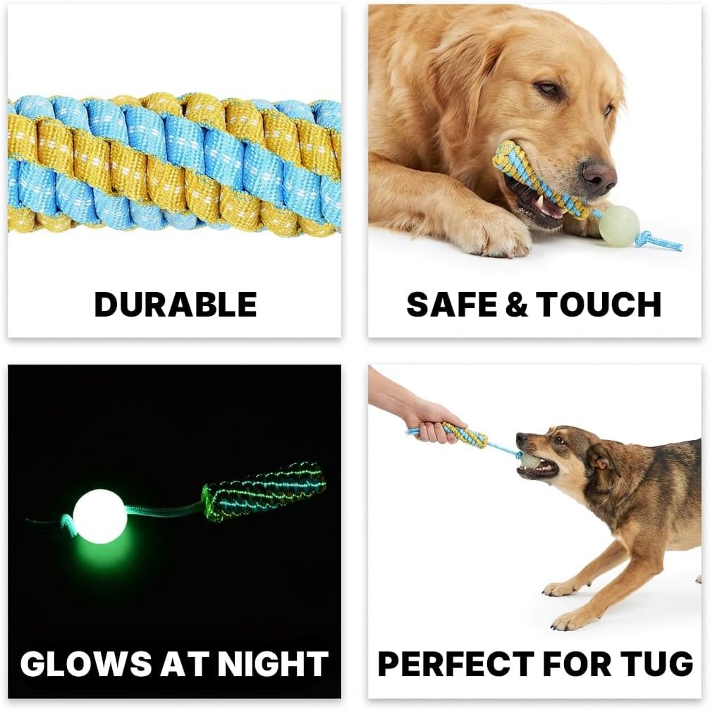 Detalle de Dog Tug Toy with Glow-in-the-Dark Ball