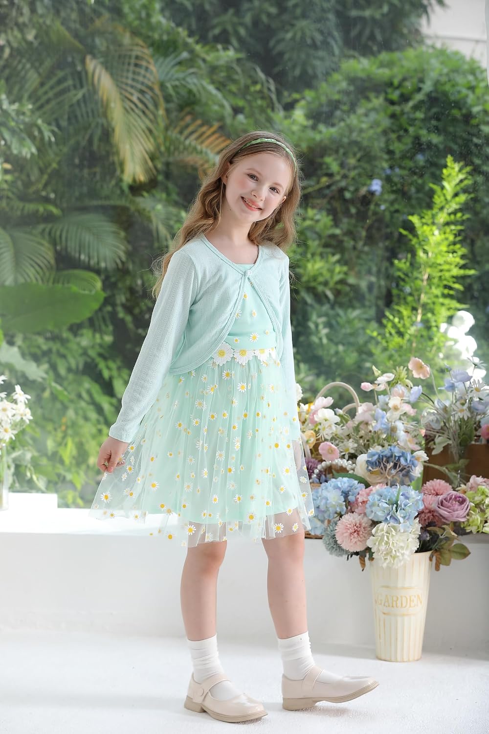 Detalle de Girls' Tulle Dress and Cardigan Set