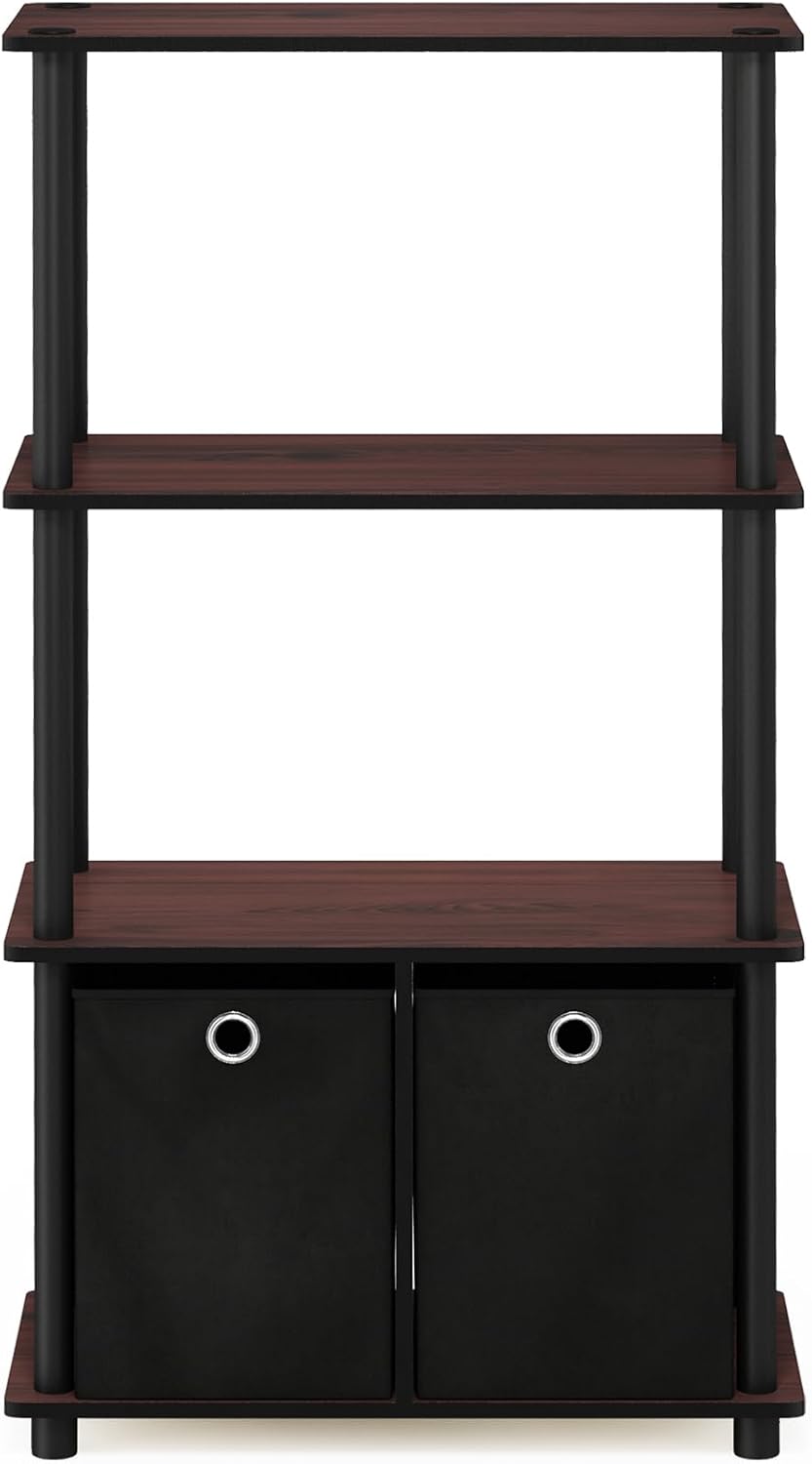 Thumbnail 5 de Furinno GO GREEN 4-Tier Storage Shelf with Bins in Dark Cherry