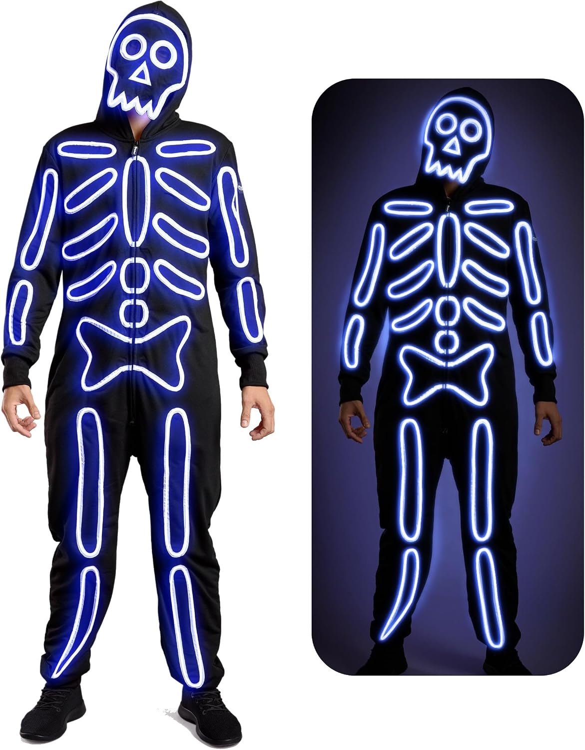 Detalle de Tipsy Elves Men's Skeleton Costume Jumpsuit