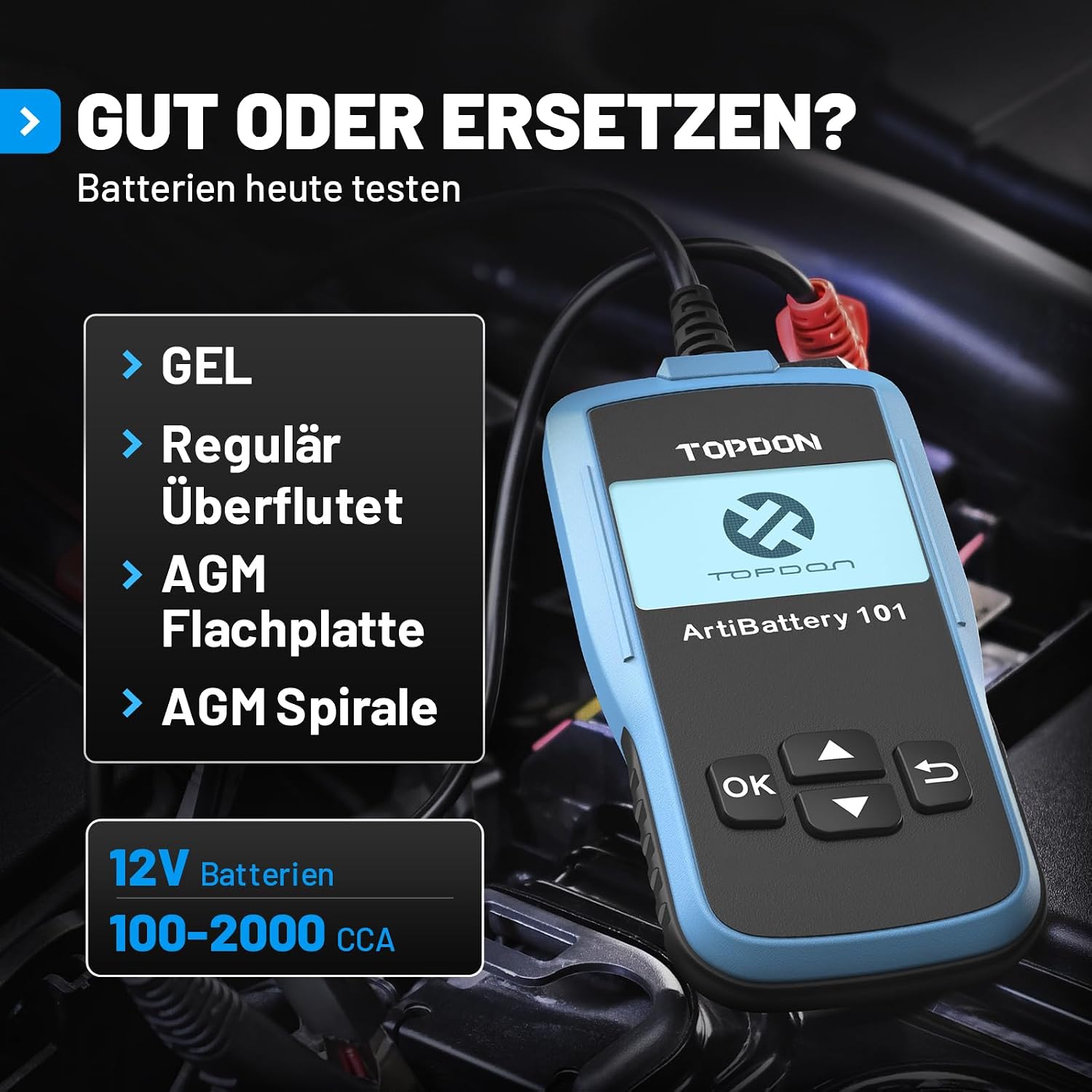 Thumbnail 3 de TOPDON AB101 12V Batterietester für KFZ, Motorrad, SUV & Co.